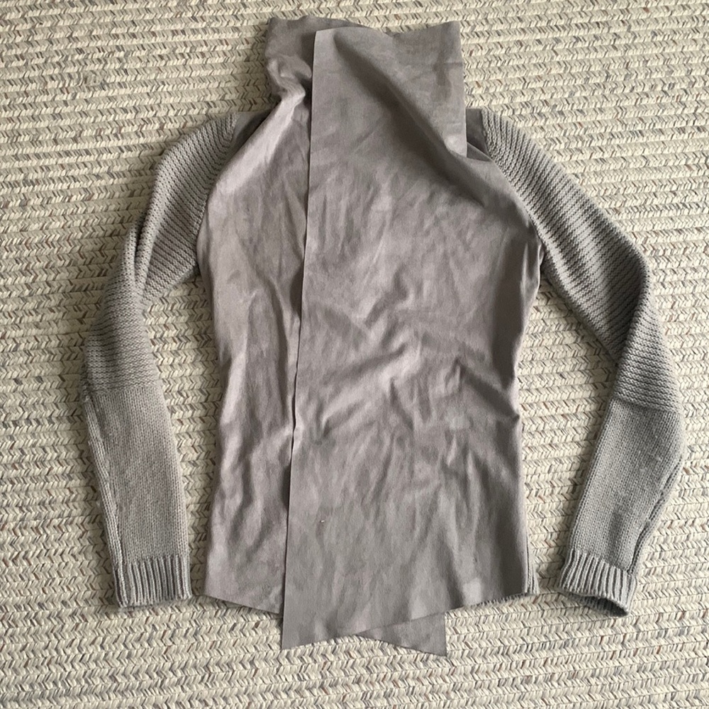 Knit / suede cardigan